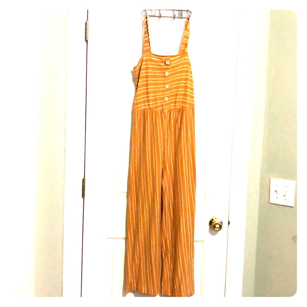 Yellow & White Striped Romper Size Small